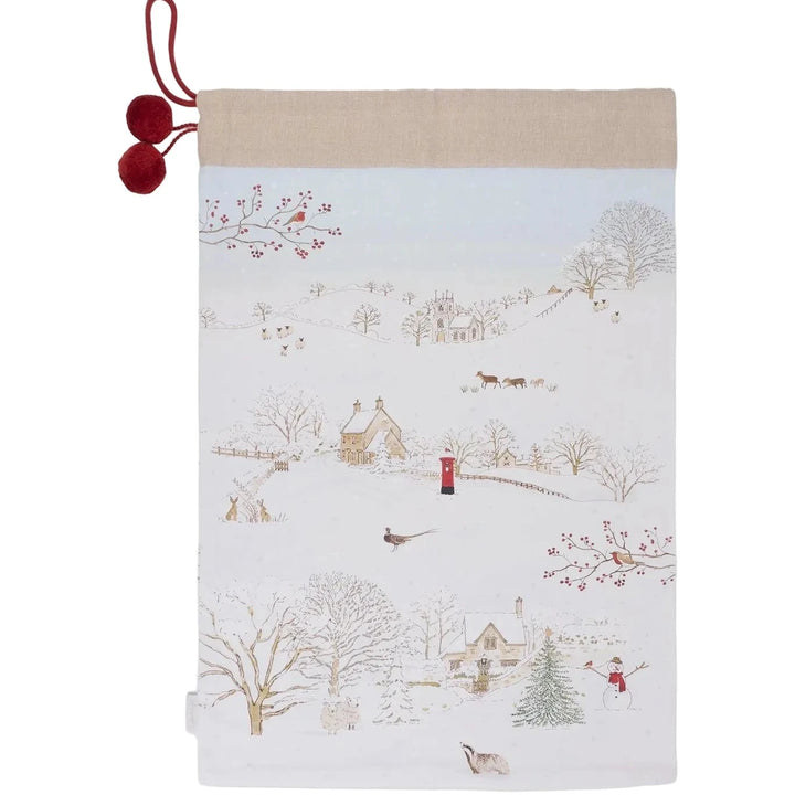 Christmas Sack - Snowy Village Scene