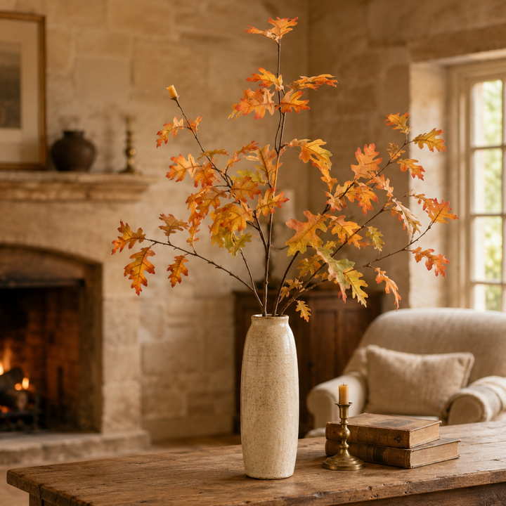 Eco Oak Leaf Spray | 83cm Autumn Faux Stem