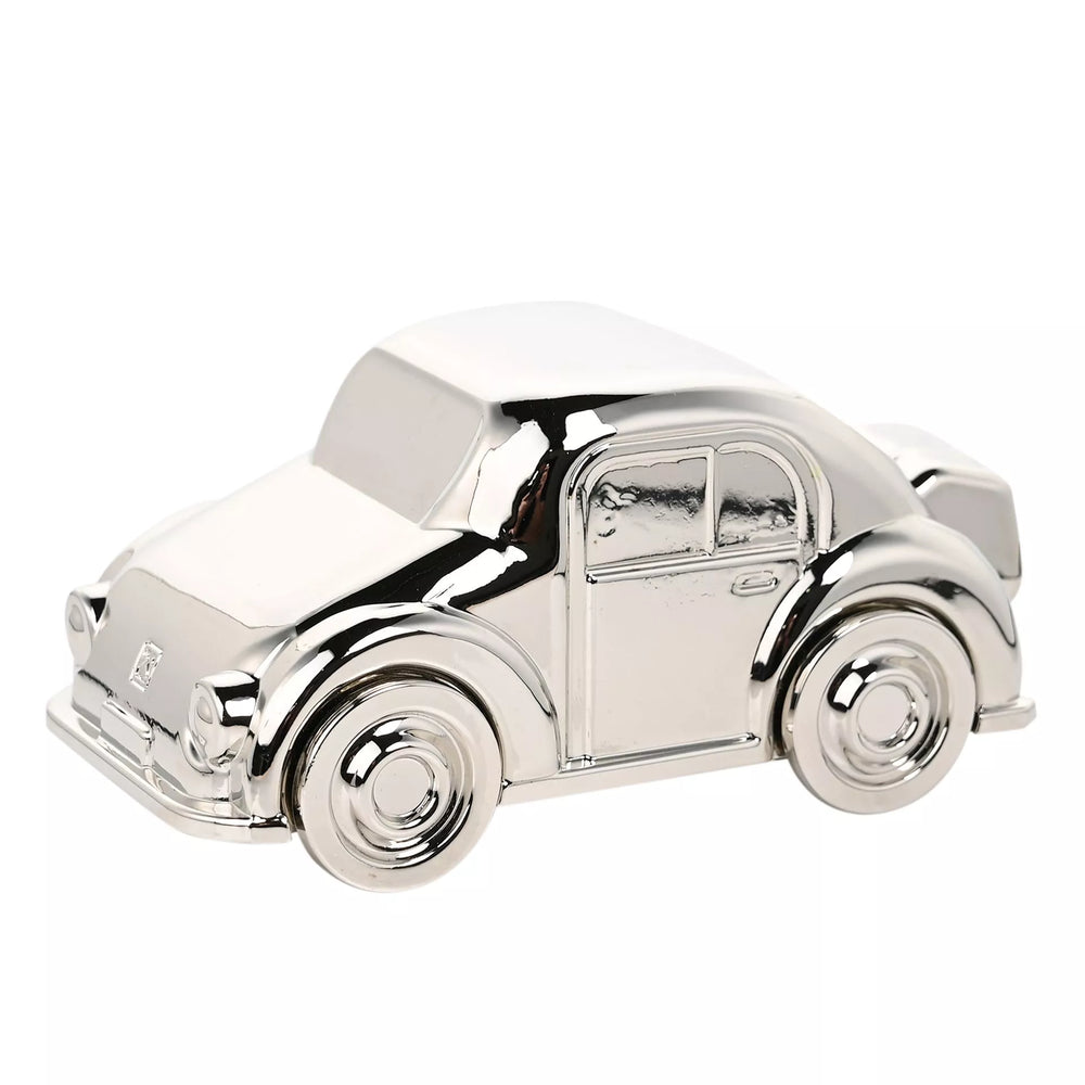 Silverplated Bambino Car Money Box by Widdop & Co, featuring a detailed miniature car design for saving coins.