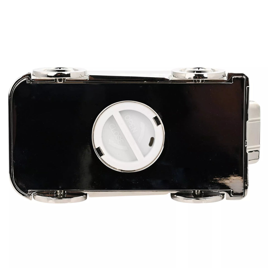 Silverplated Bambino car-shaped money box by Widdop &amp; Co, featuring a sleek design for saving coins.