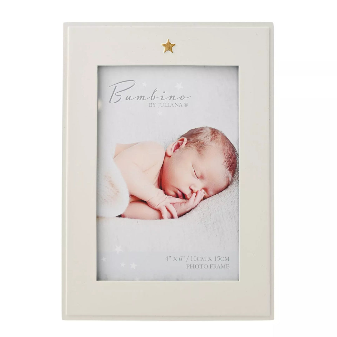 Cornucopia Home and Gift Bambino photo frame with star icon, 4x6 inch size, decorative Widdop & Co display for cherished memories.