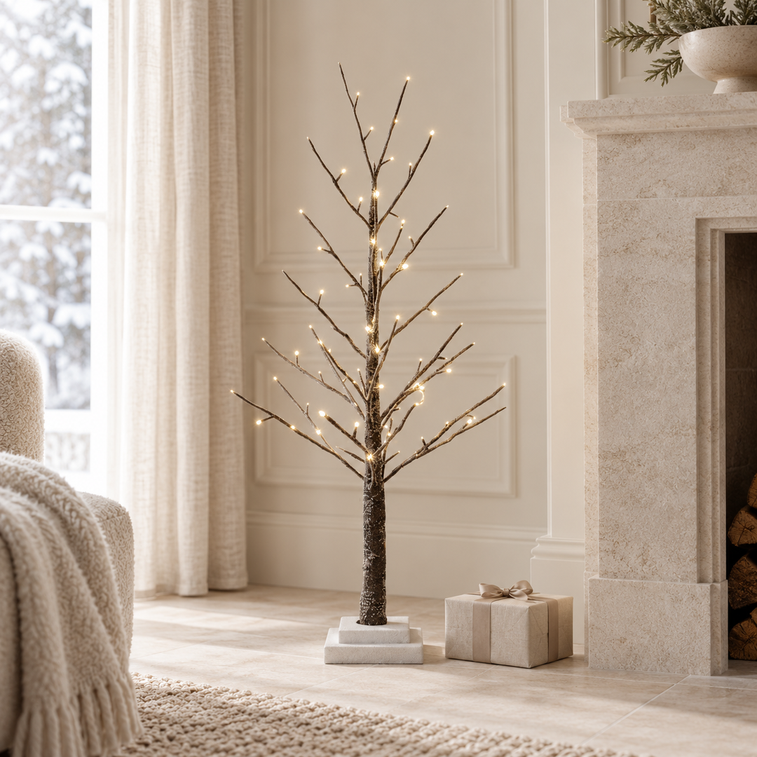90cm Pre-Lit Snow Twig Tree