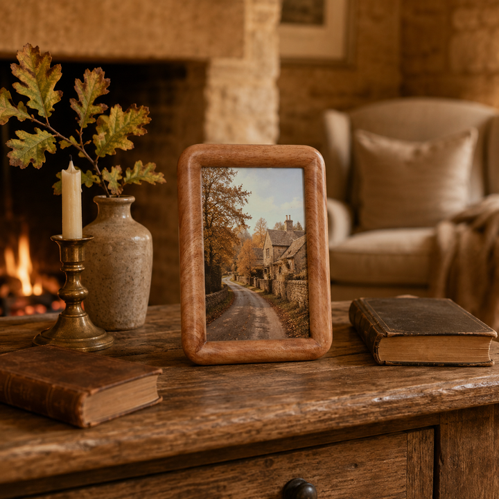 Natural Wood Rolled Edge Photo Frame - Small