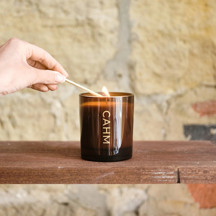Smoked Cedar &amp; Bergamot Candle - Amber Glass