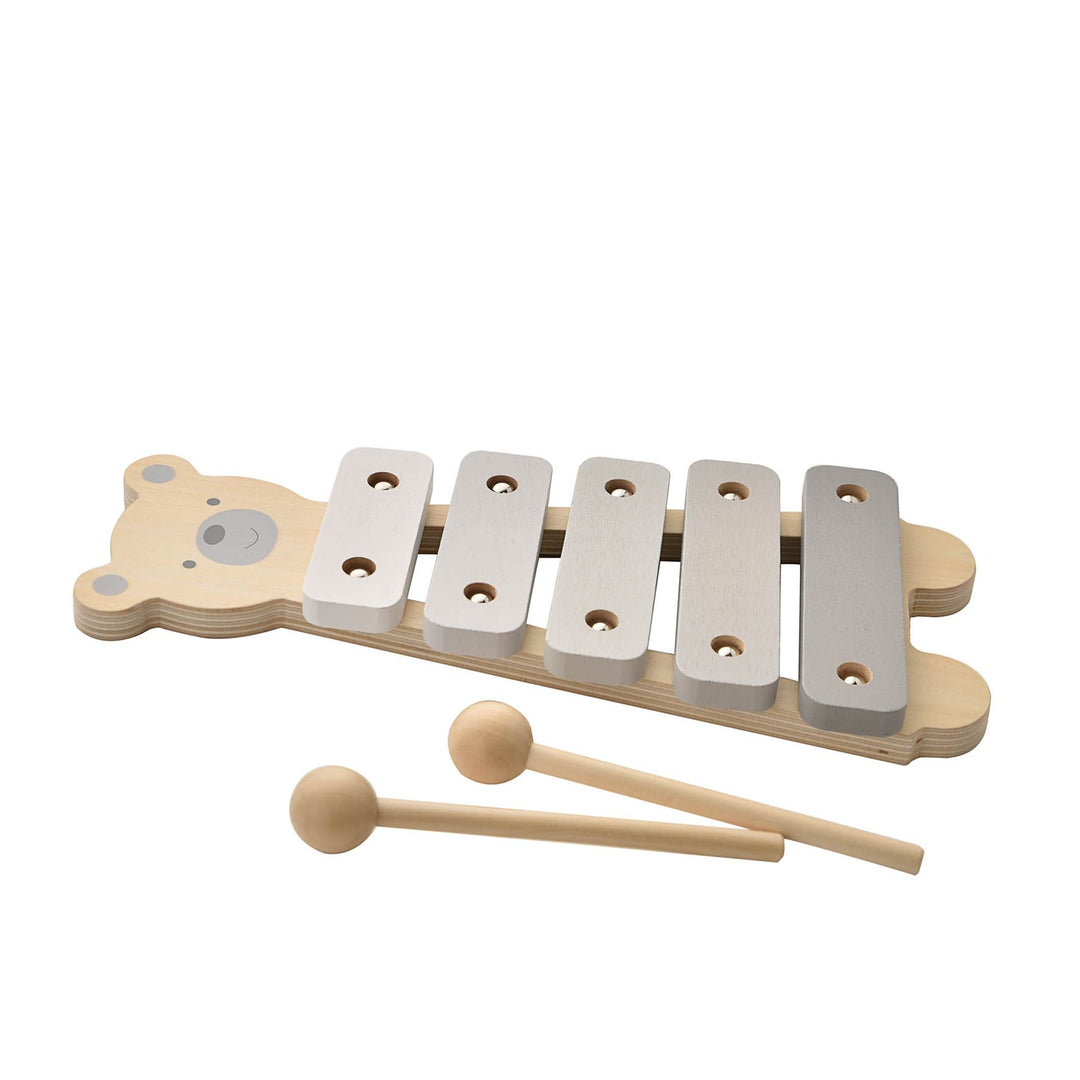 Wooden Teddy Xylophone by Widdop &amp; Co, Cornucopia Home and Gift, featuring colorful wooden bars and a teddy bear design.