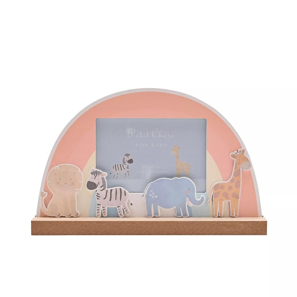 Colorful Petit Cheri Animal Rainbow photo frame by Widdop & Co, featuring whimsical animal and rainbow design for decorative photos.