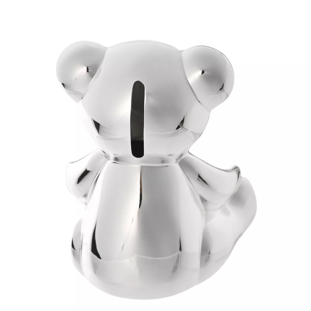 Silver Teddy Money Box