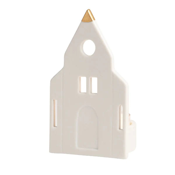 Radër Little Church Tea Light House decoration by Cornucopia Home and Gift, detailed miniature church for home decor.