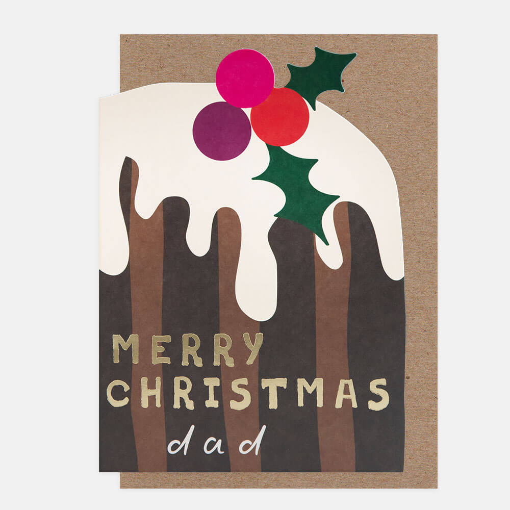 Merry Christmas Dad Christmas Pudding Die-Cut Card