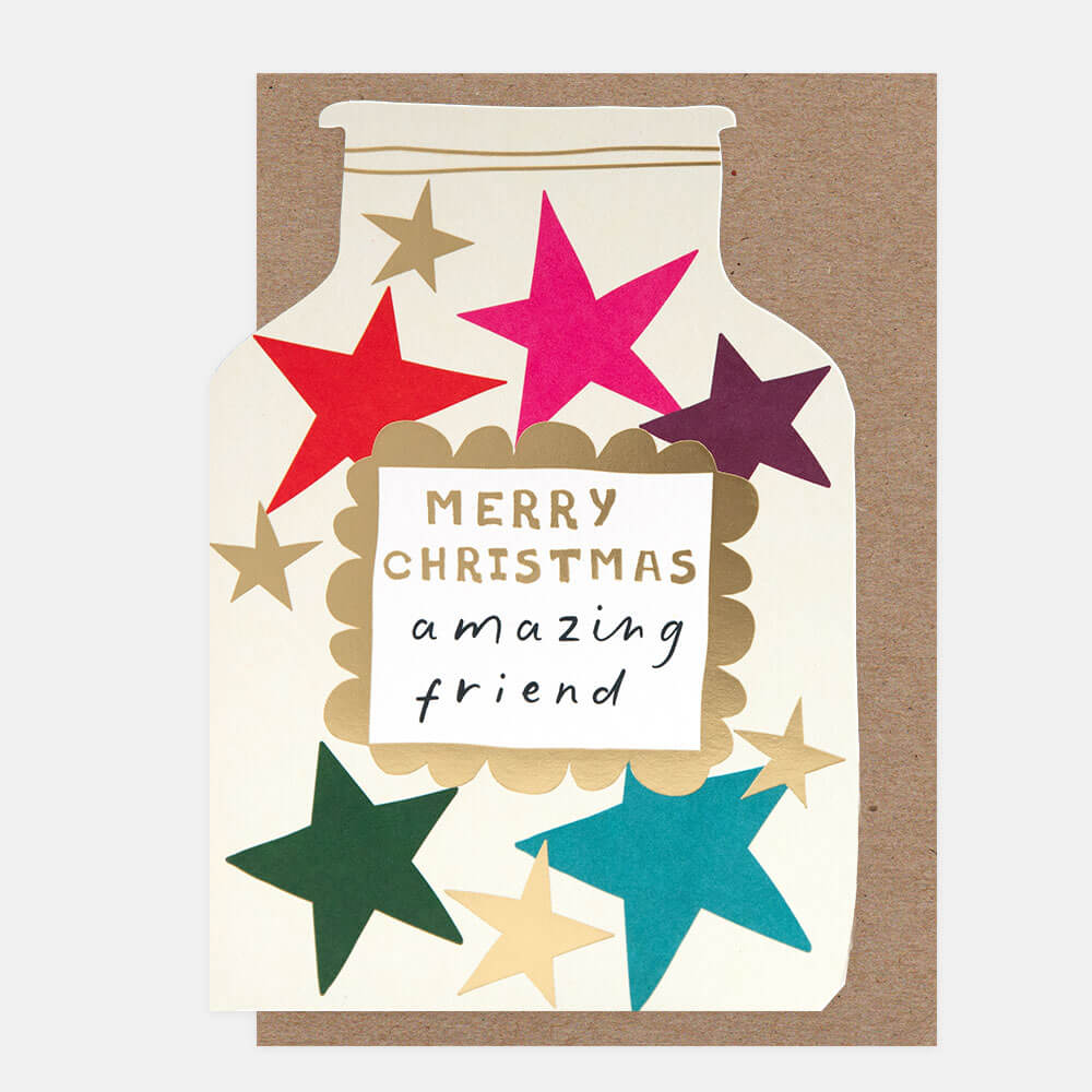 Merry Christmas Amazing Friend Jar Die-Cut Card