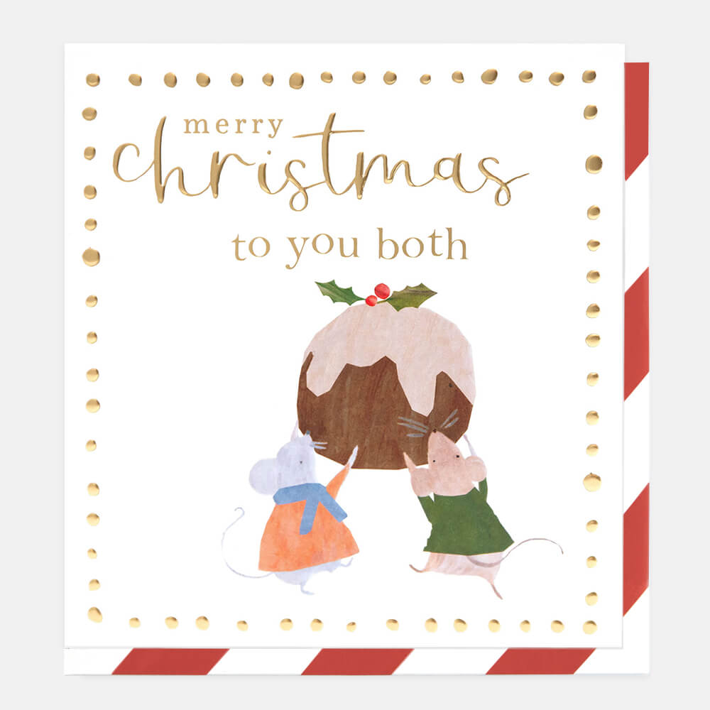 Merry Christmas Mice and Christmas Pudding Card