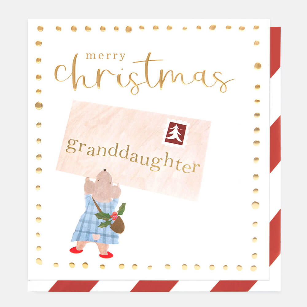 Merry Christmas Granddaughter Mouse with Envelope Card