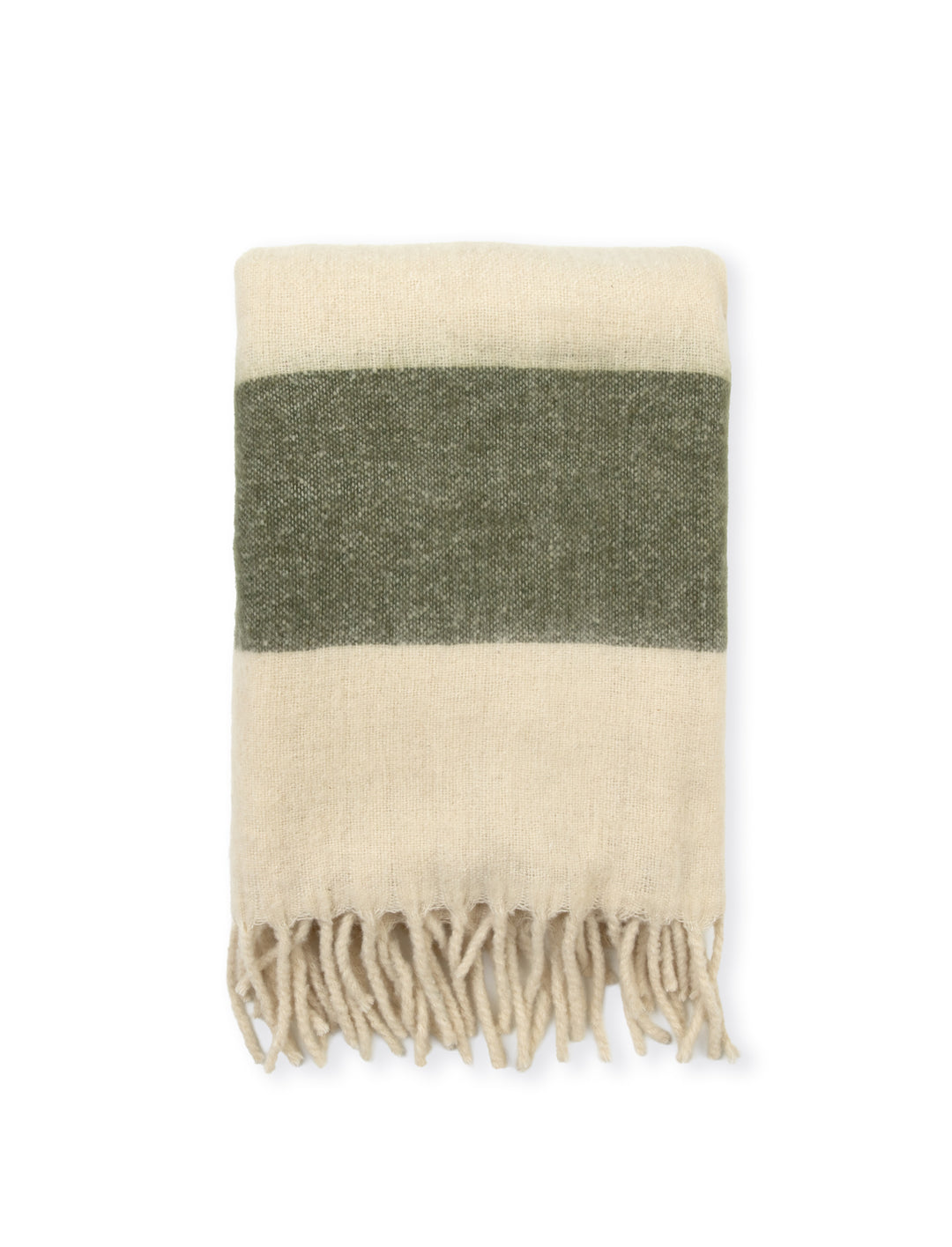 Leigh Throw Wide Stripe - Wool, Moss