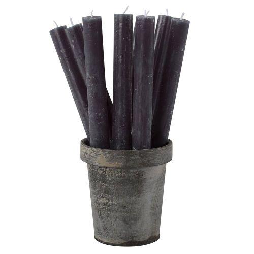 Rustic dark grey dinner candle from Grand Illusions by Cornucopia Home and Gift, featuring a textured, elegant wax design.