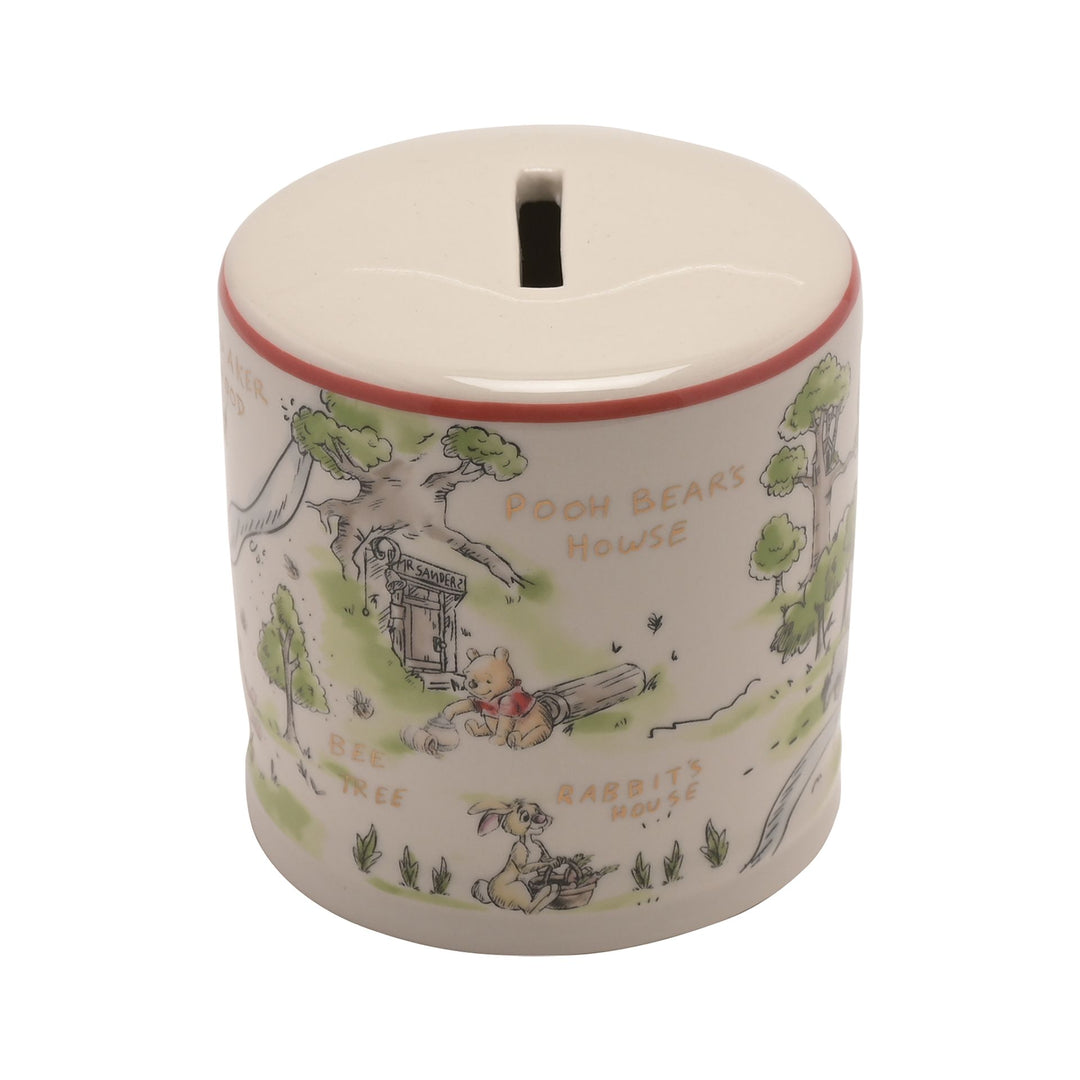 Widdop & Co Disney Winnie the Pooh ceramic money bank featuring Winnie the Pooh character in a cute design.