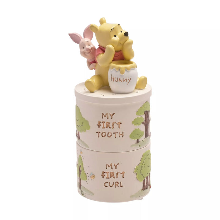 Winnie the Pooh tooth and curl trinket box by Widdop &amp; Co, featuring a cute Pooh design for keepsakes and small treasures.