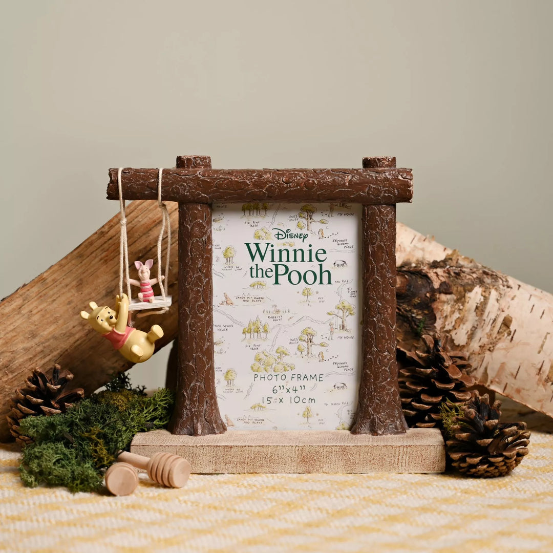 Disney Winnie the Pooh and Piglet swing photo frame by Widdop & Co, featuring colorful characters and a charming design.