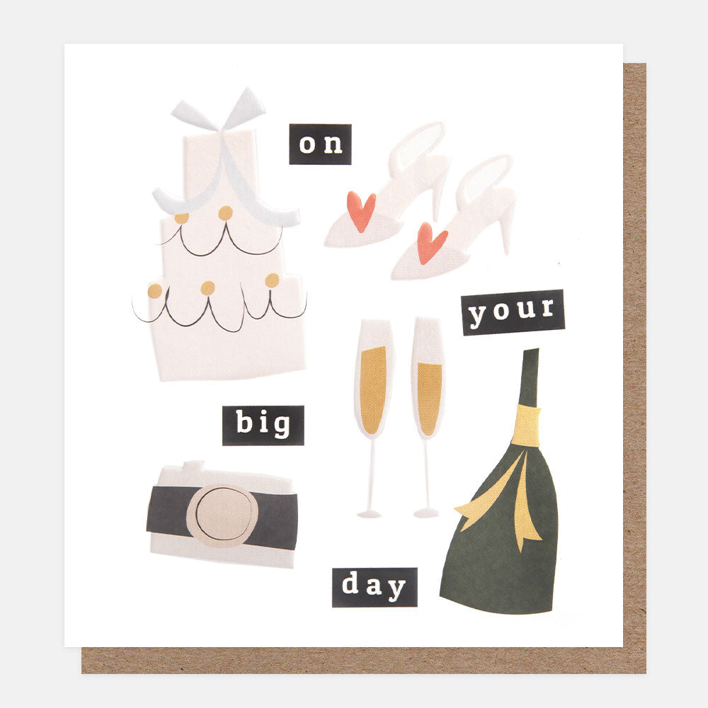 Caroline Gardner "On Your Big Day" wedding card featuring elegant floral design for special wedding occasions.