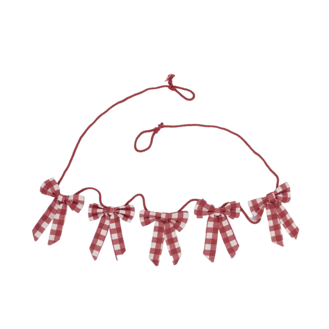 Rustic Red Gingham Bow Garland