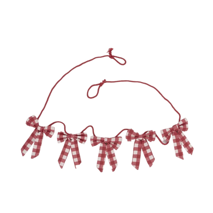 Rustic Red Gingham Bow Garland