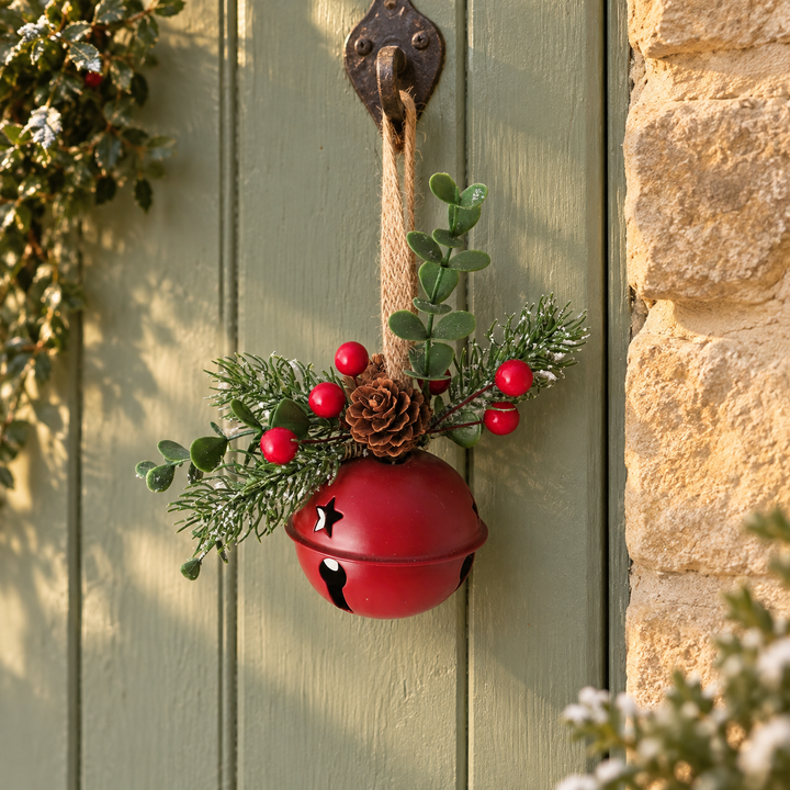 Red Metal Hanging Bell - 15 x 28 cm