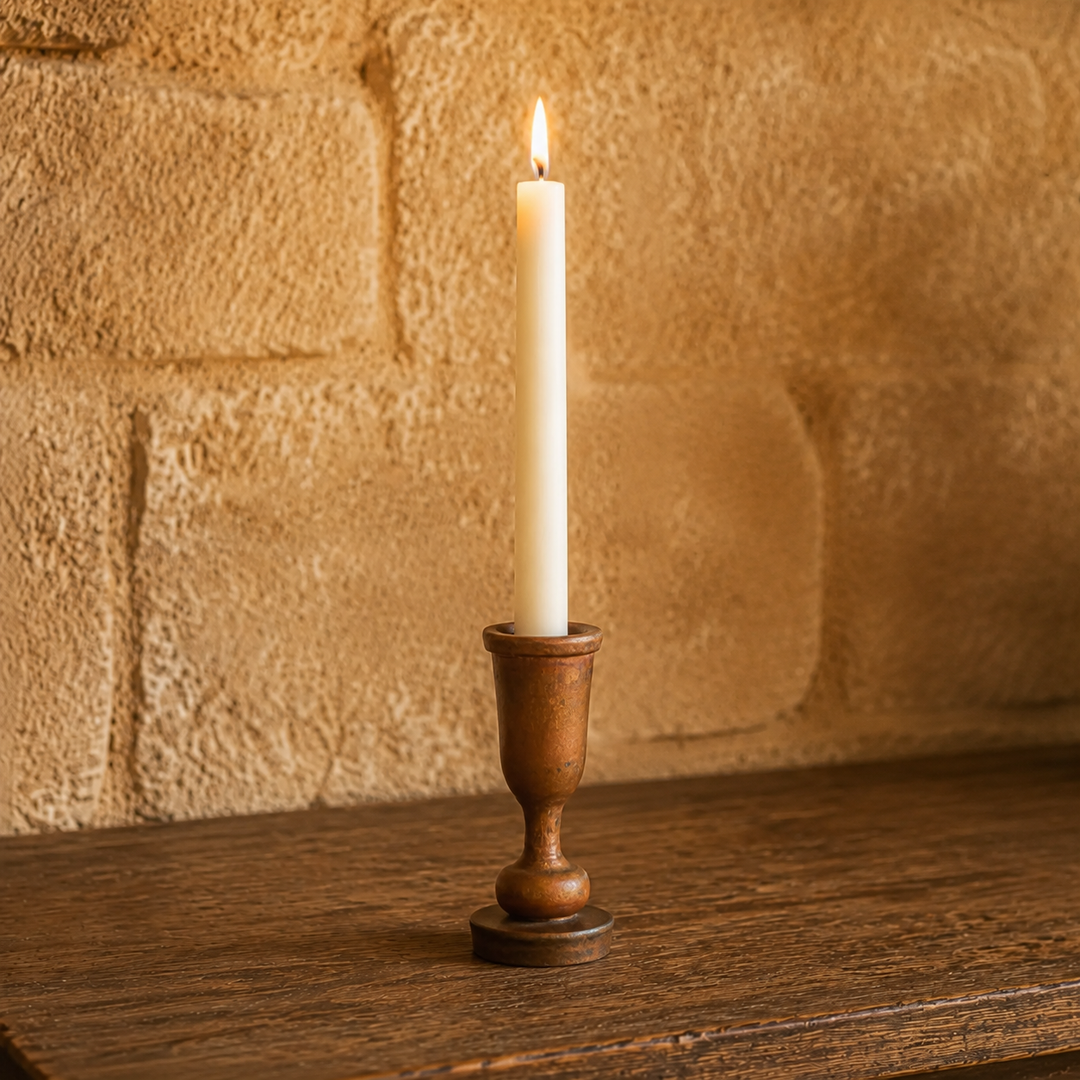Tall Rust Dinner Candle Holder