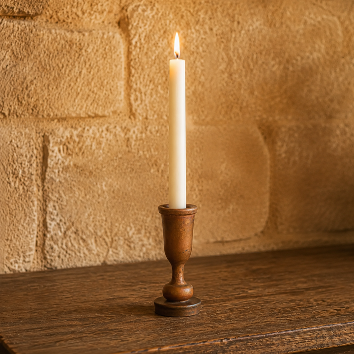 Tall Rust Dinner Candle Holder