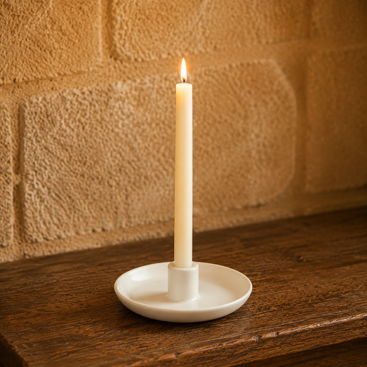 White Ceramic Candle Holder