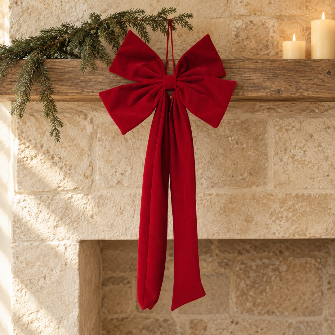 Large Fabric Bow - Red