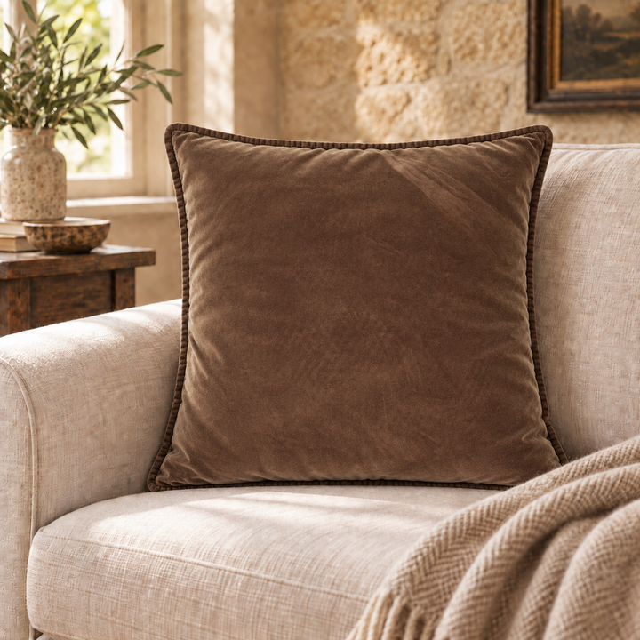 Chocolate Velvet Cushion Cover