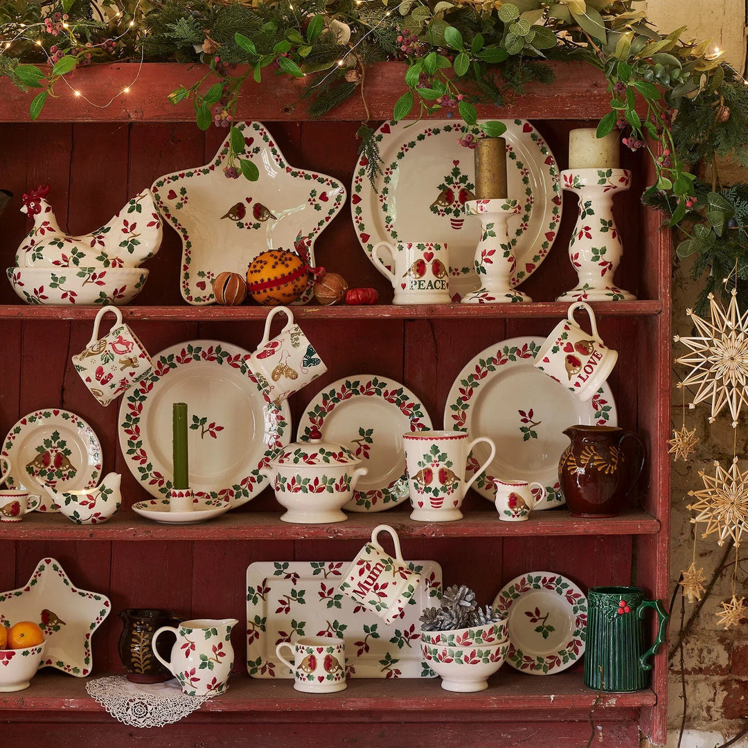 Emma Bridgewater Folk Rosehip Christmas plate featuring festive rosehip and folk art design, 6½ inch ceramic plate.
