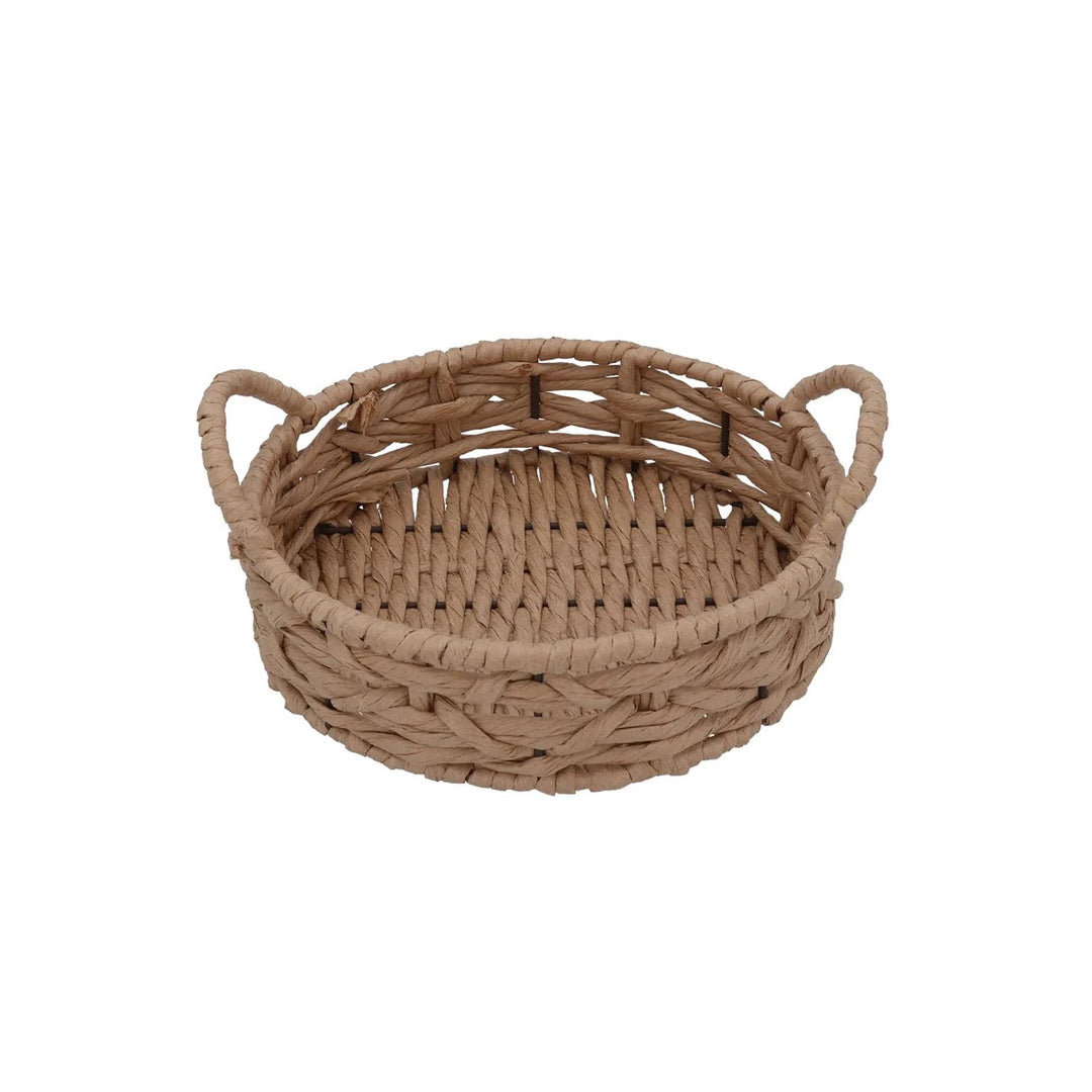 Small natural rattan tray with handles from Gisela Graham Easter collection, ideal for serving or decorative display.