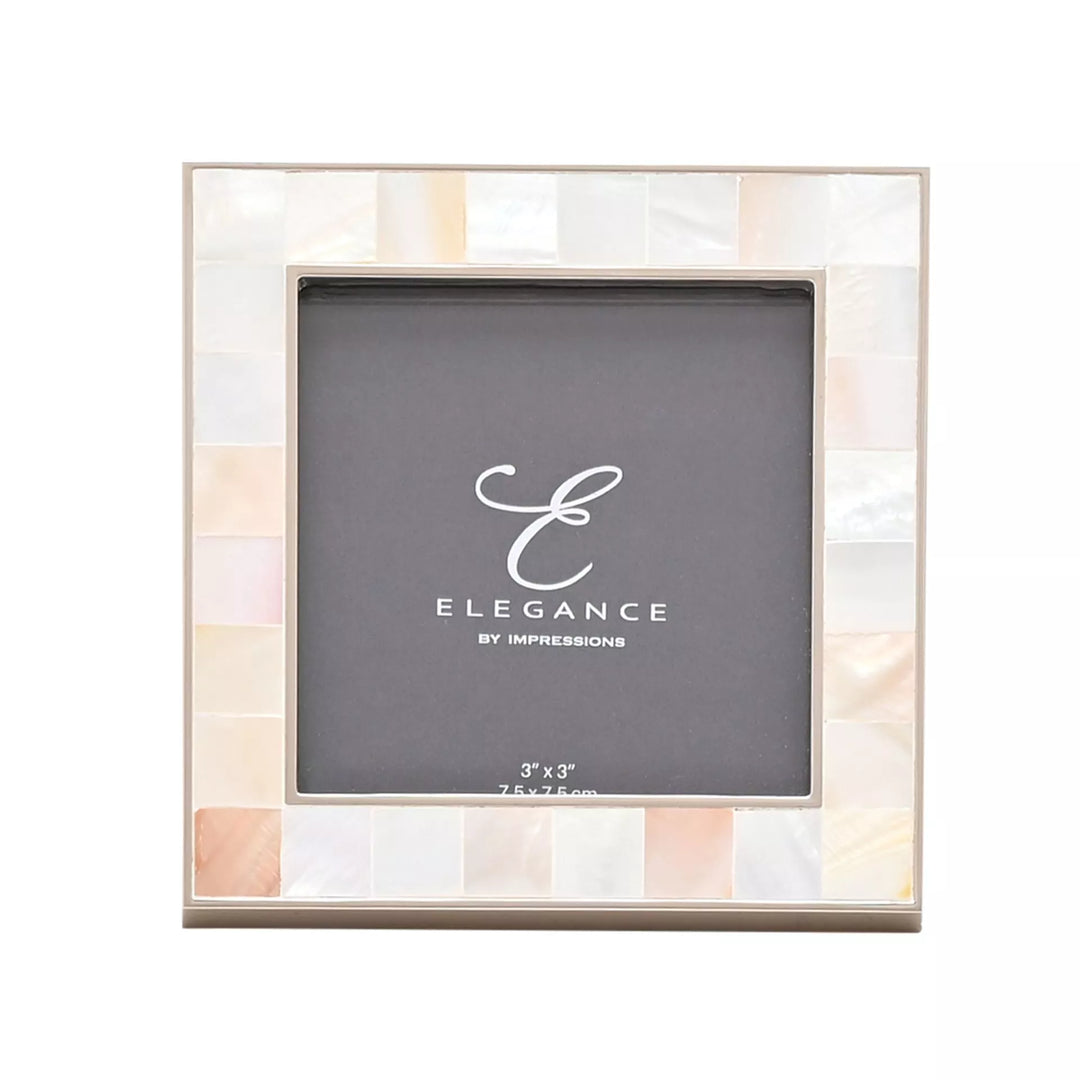 Widdop & Co metal and mother of pearl photo frame with elegant design, suitable for displaying cherished photos.
