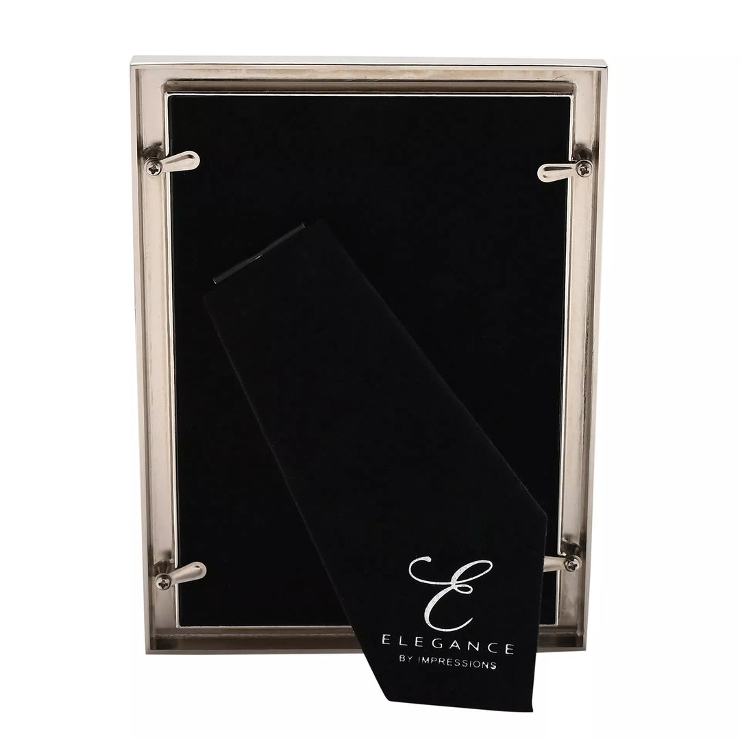 Widdop &amp; Co metal photo frame with mother of pearl accents, designed by Cornucopia Home and Gift.