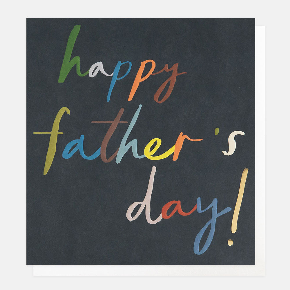 Happy Fathers Day Colourful Script Card