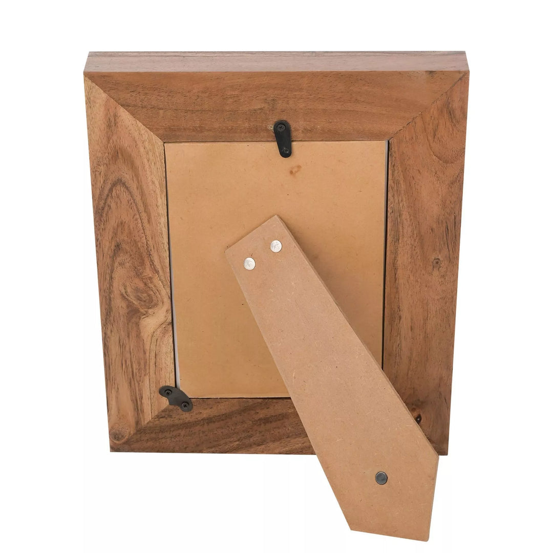 Wooden 5x7 photo frame by Widdop &amp; Co, part of Cornucopia Home and Gift, showcasing a classic natural wood finish with a glass front.