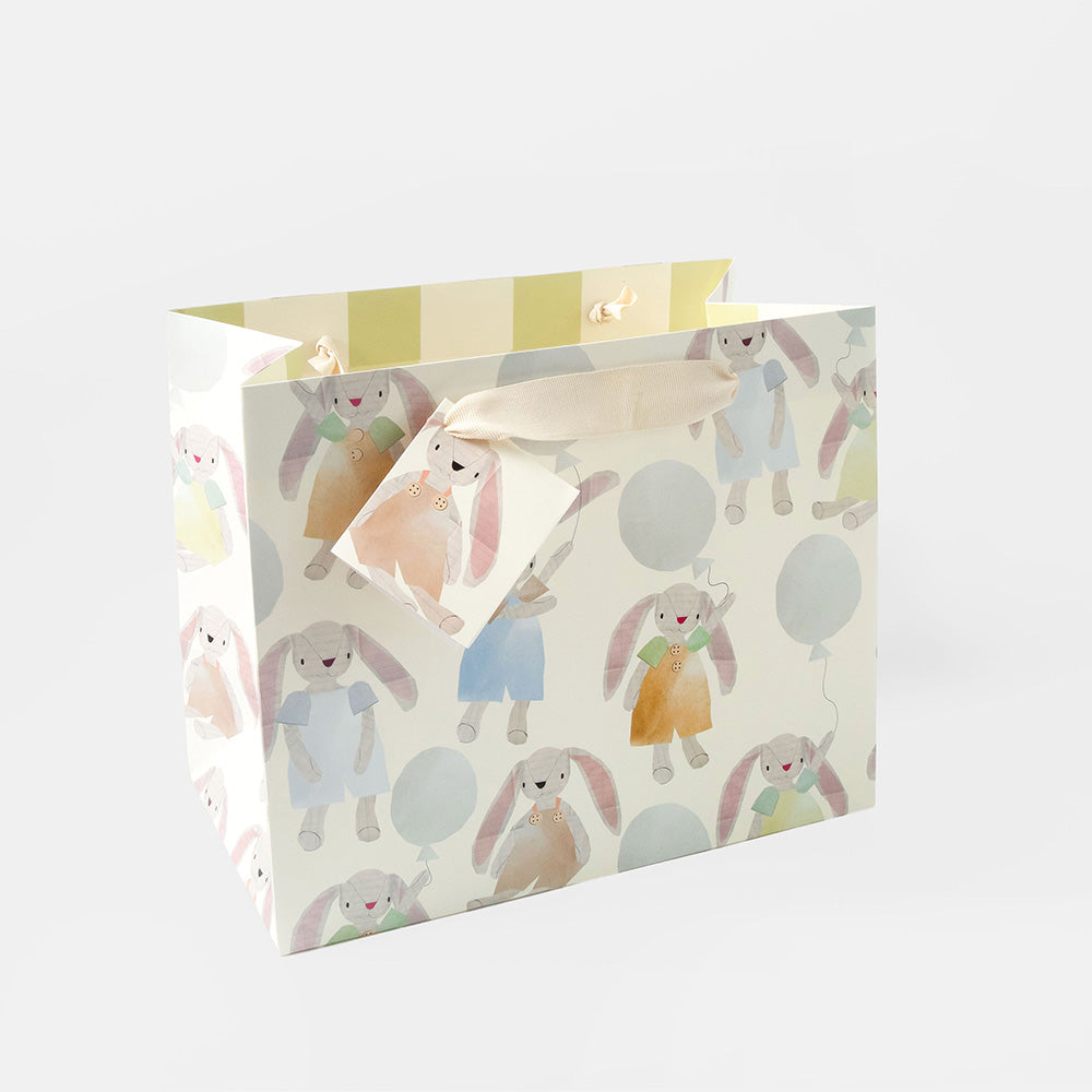 Collage Rabbits with Balloons Landscape Gift Bag