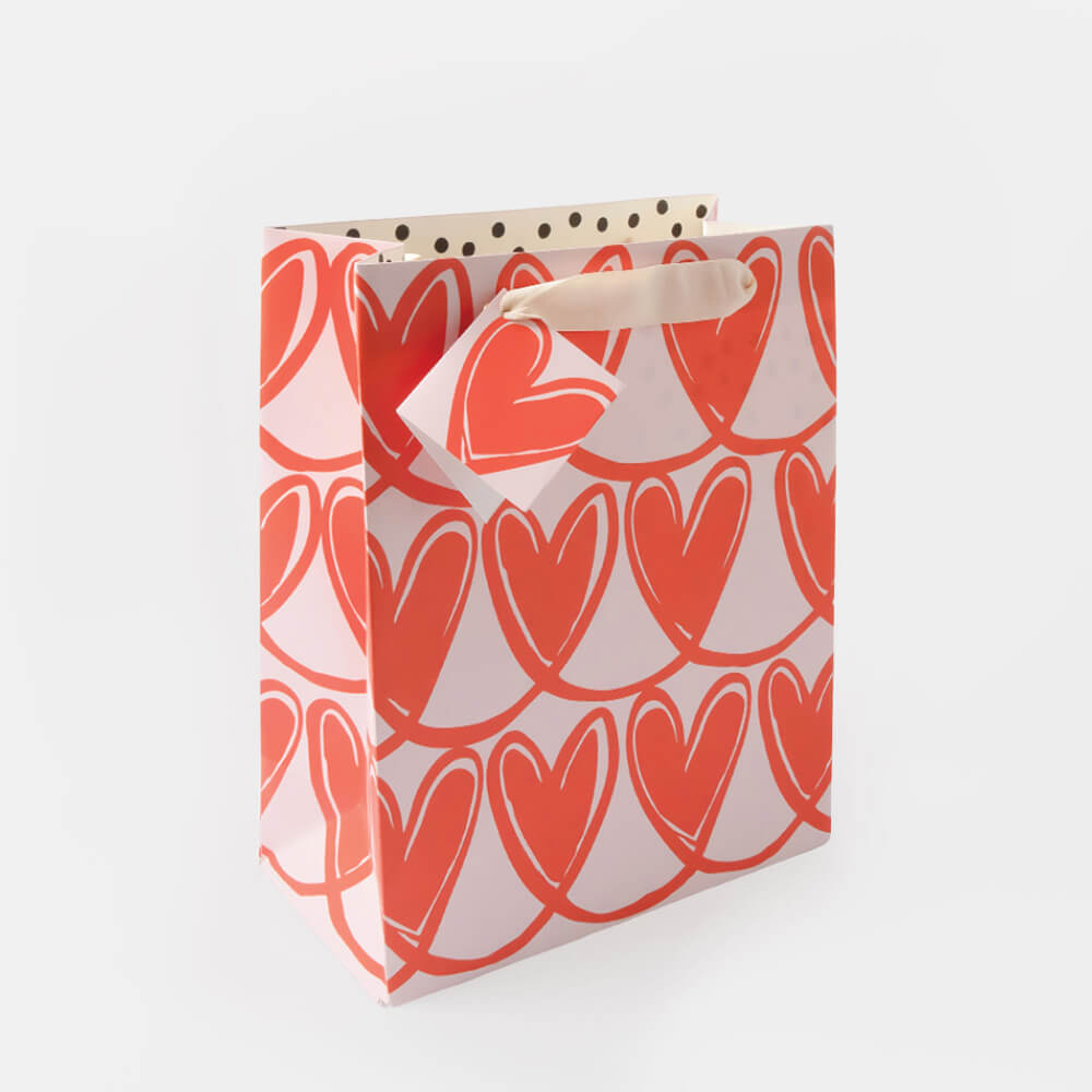 Pink Linked Hearts Large Gift Bag