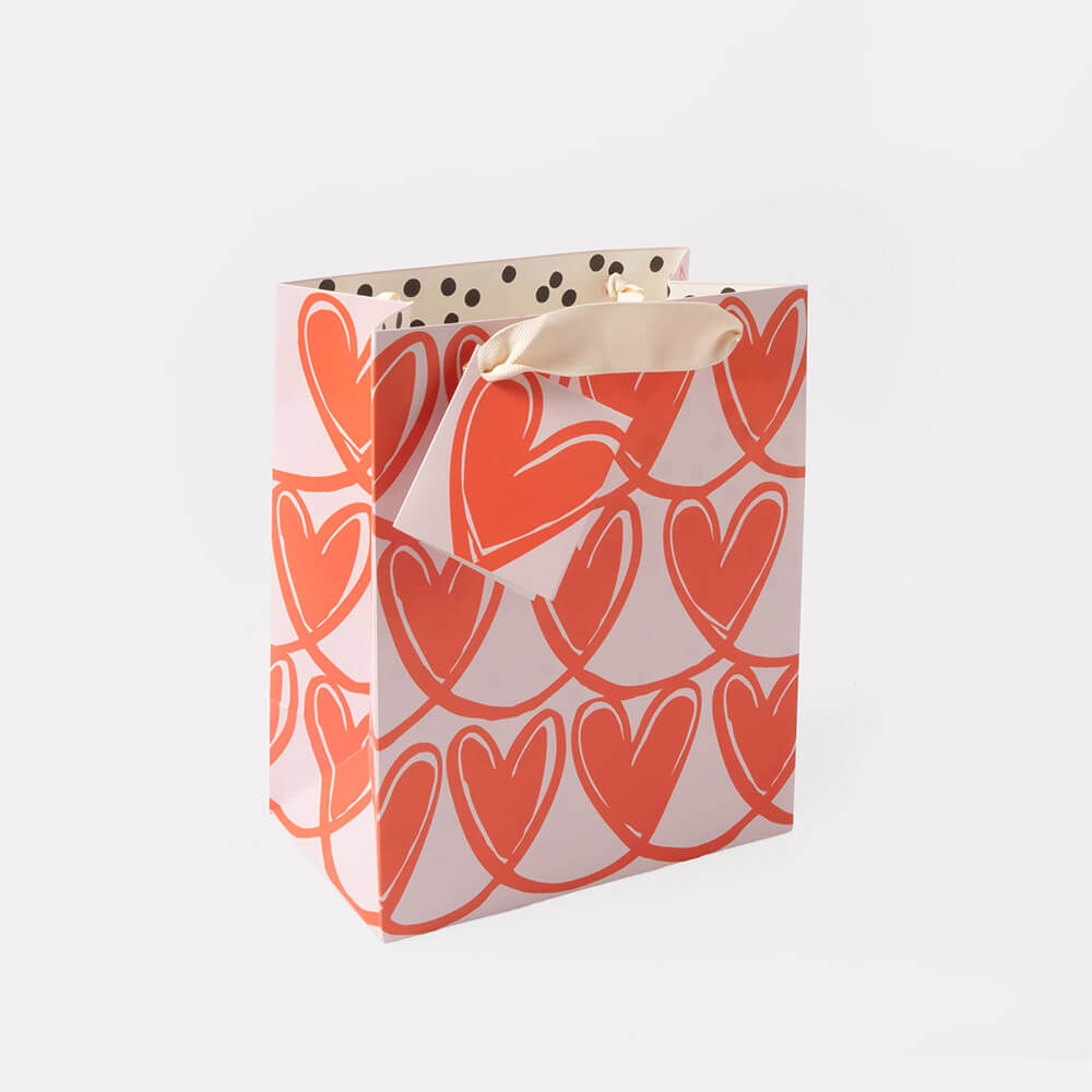 Pink Linked Hearts Medium Gift Bag