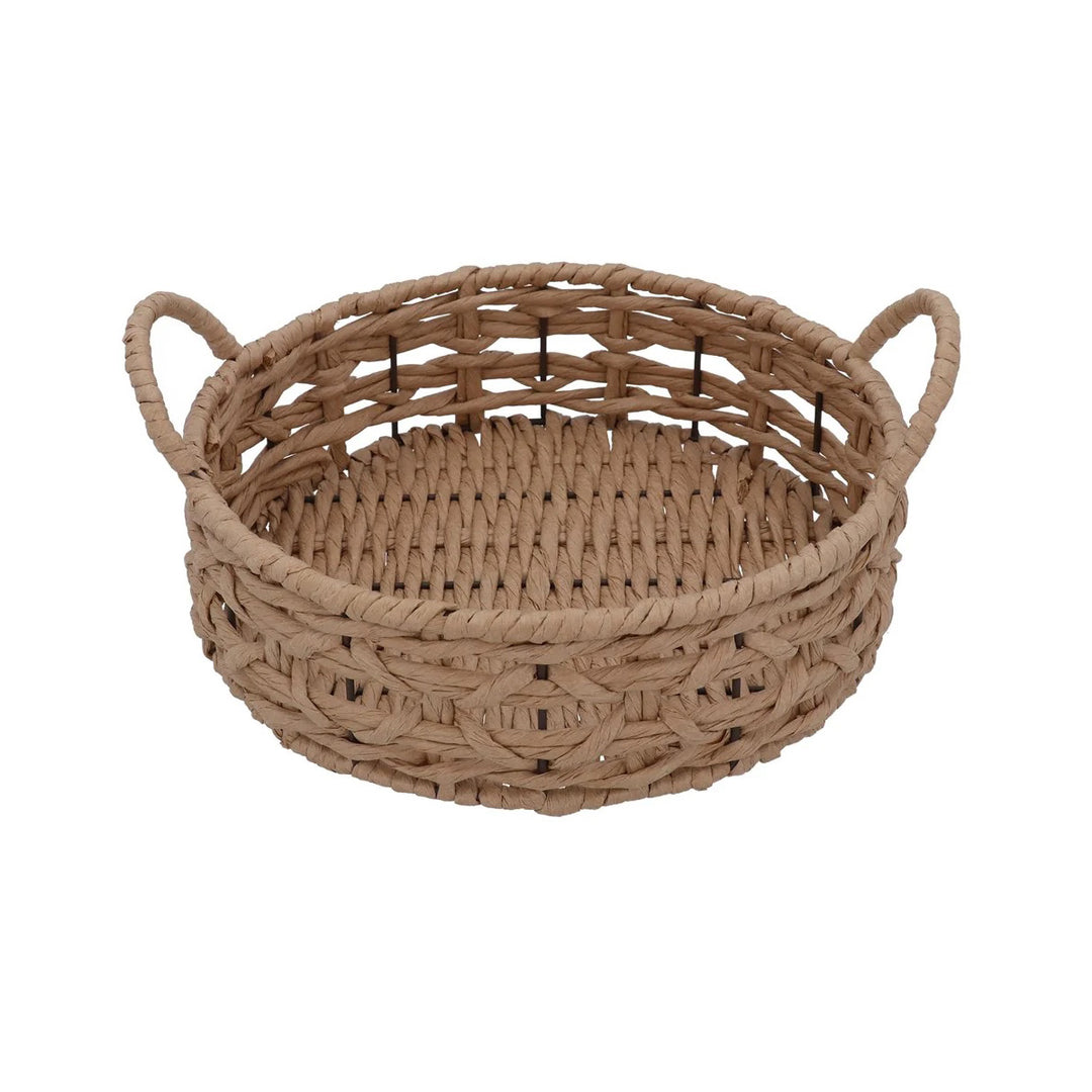 Large natural rattan tray with handles, designed by Gisela Graham for Easter, ideal for serving or decorative purposes.