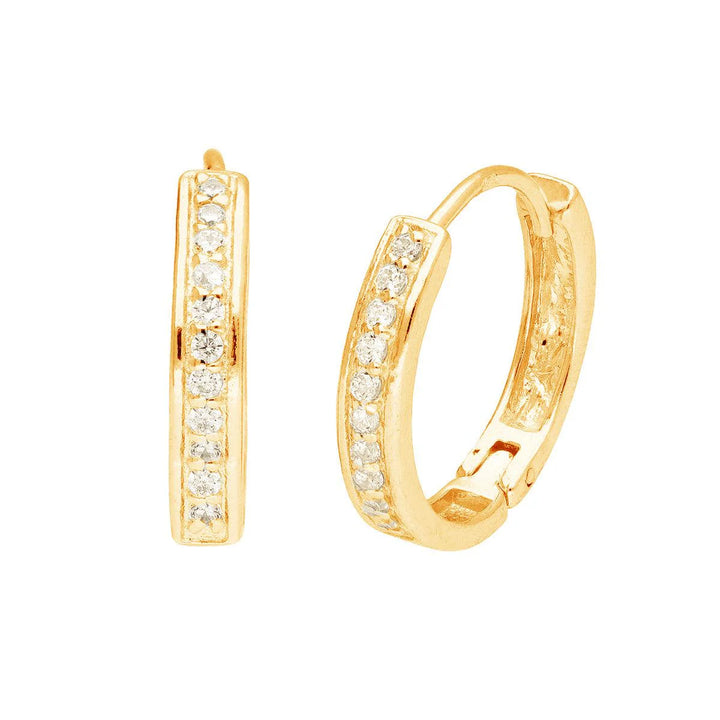 Diamond gold circle earrings by Life Charms, featuring elegant gold hoops with sparkling diamond accents.