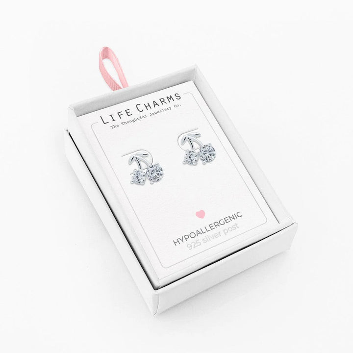 Cherry drops silver studs