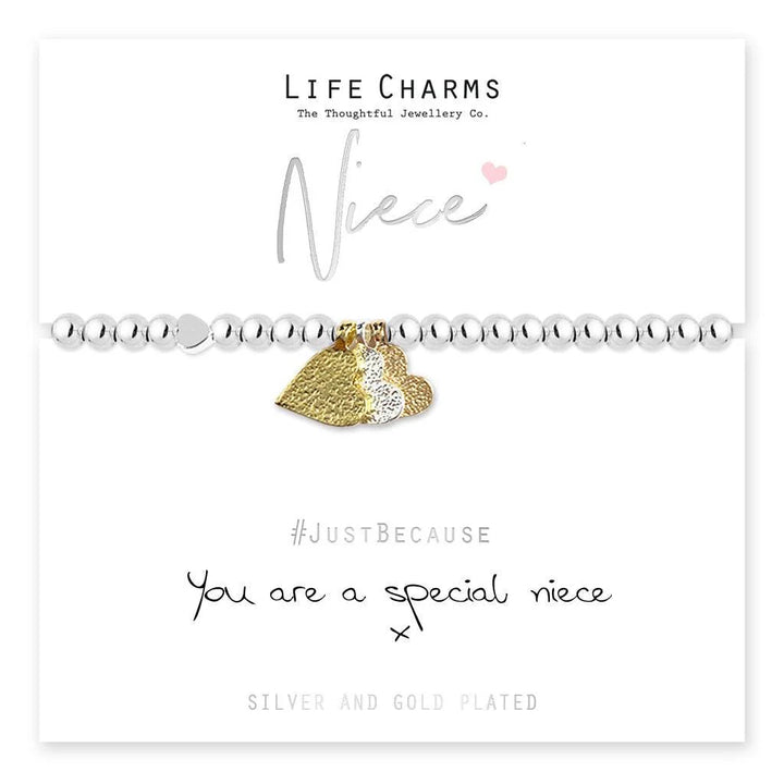 Special Niece Textured Heart Bracelet