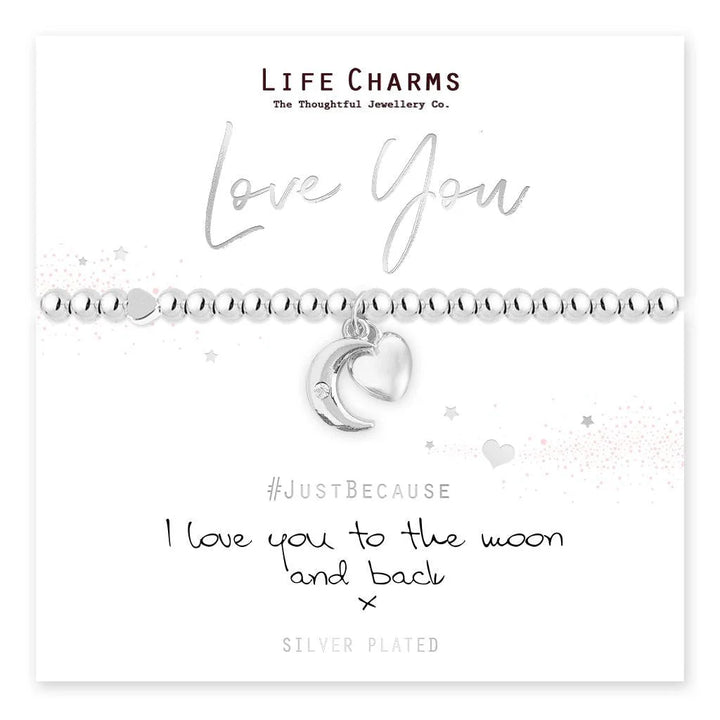 Love You To The Moon and Back Bracelet - Silver