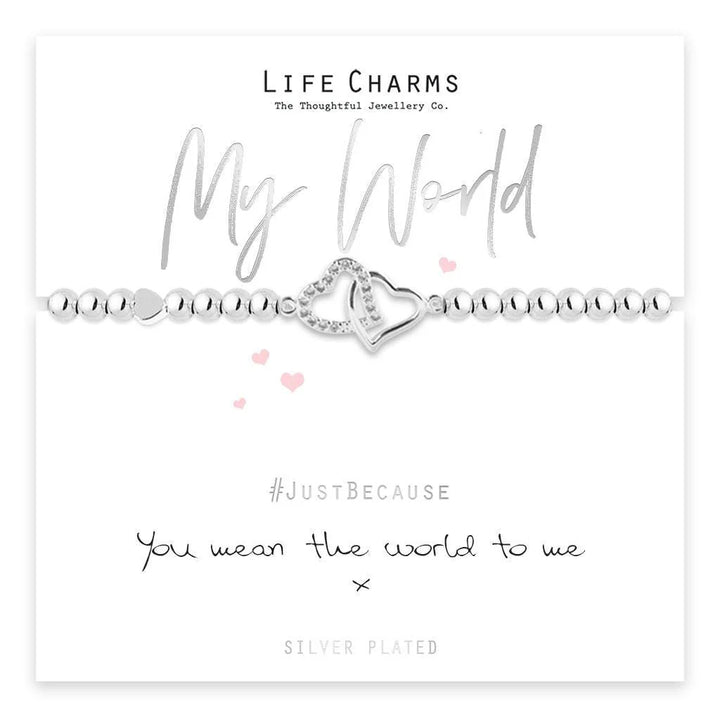 You Mean The World To Me Silver-Plated Entwined Hearts Bracelet