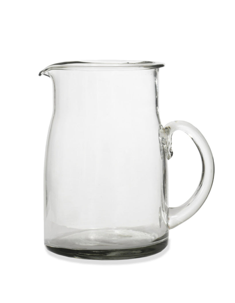 Large Glass Meze Jug by Garden Trading, clear and stylish with a wide opening, perfect for serving drinks or decorative use.