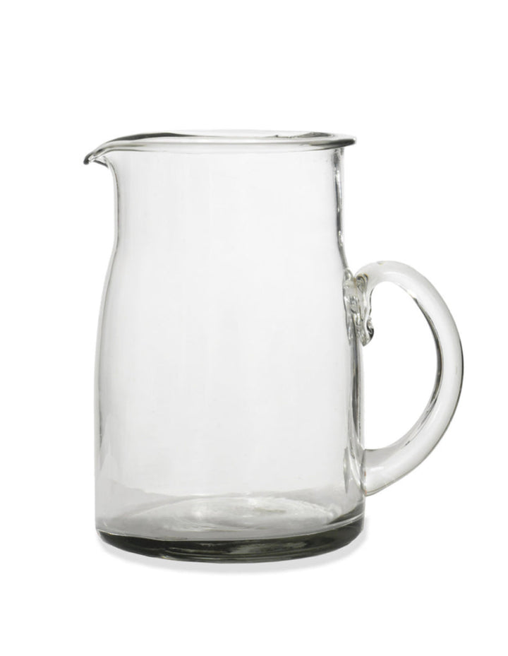 Large Glass Meze Jug by Garden Trading, clear and stylish with a wide opening, perfect for serving drinks or decorative use.