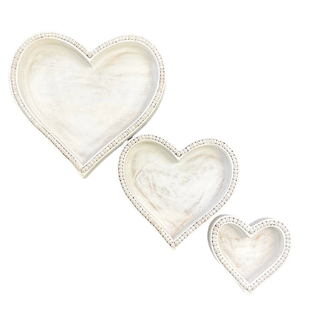 Large beaded heart tray from Cornucopia Home and Gift's My Gifts Trade collection, featuring intricate beadwork and a heart shape.