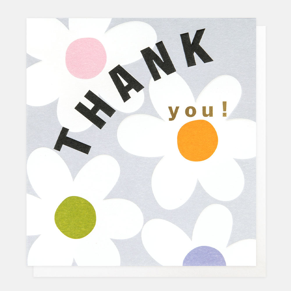 Caroline Gardner flower thank you card with colorful floral design, perfect for expressing gratitude in a charming, stylish way.