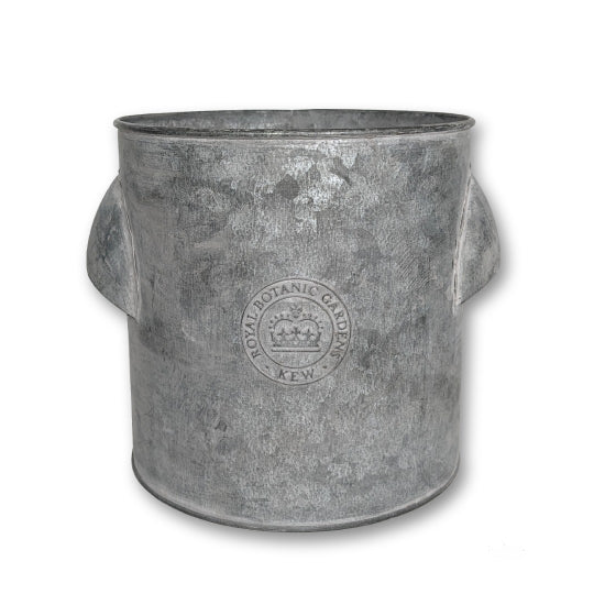 Medium Kew Zinc Tub with handles from Cornucopia Home and Gift, ideal for terrace and garden decor or planting.